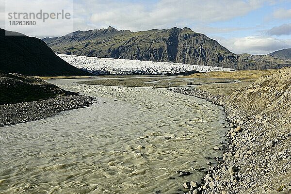 Gletscherschmelze  Hoffellsjokull-Gletscherzunge  Vatnajokull-Gletscher  Island  Europa