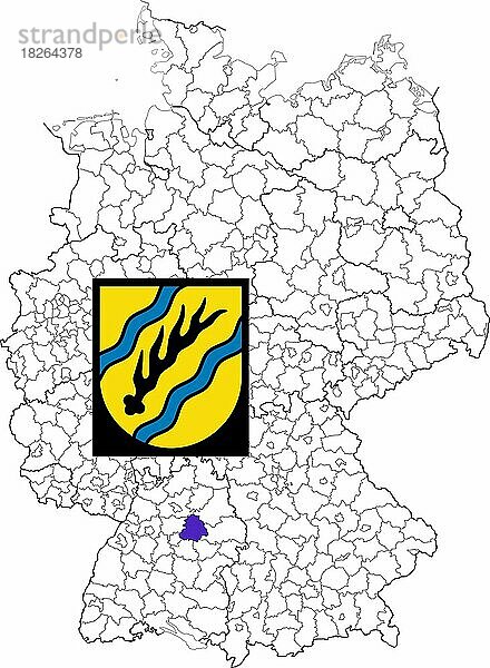 Landkreis Rems-Murr-Kreis in Baden-Württemberg  Lage des Landkreis innerhalb von Deutschland  Wappen  mit Landkreiswappen (nur redaktionelle Verwendung) (amtliches Hoheitszeichen) (werbliche Nutzung gesetzlich beschränkt)