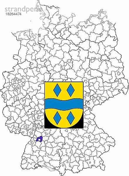 Landkreis Enzkreis in Baden-Württemberg  Lage des Landkreis innerhalb von Deutschland  Wappen  mit Landkreiswappen (nur redaktionelle Verwendung) (amtliches Hoheitszeichen) (werbliche Nutzung gesetzlich beschränkt)