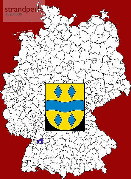 Landkreis Enzkreis in Baden-Württemberg  Lage des Landkreis innerhalb von Deutschland  Wappen  mit Landkreiswappen (nur redaktionelle Verwendung) (amtliches Hoheitszeichen) (werbliche Nutzung gesetzlich beschränkt)