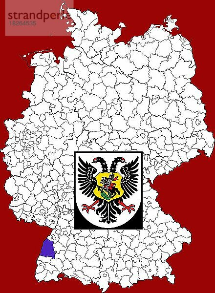 Landkreis Ortenaukreis in Baden-Württemberg  Lage des Landkreis innerhalb von Deutschland  Wappen  mit Landkreiswappen (nur redaktionelle Verwendung) (amtliches Hoheitszeichen) (werbliche Nutzung gesetzlich beschränkt)