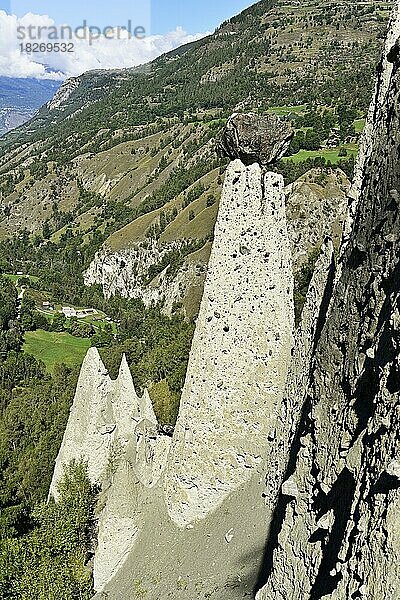 Erdpyramiden von Euseigne  Val d'Herens  d'Heremence  Katon Wallis  Schweiz  Europa