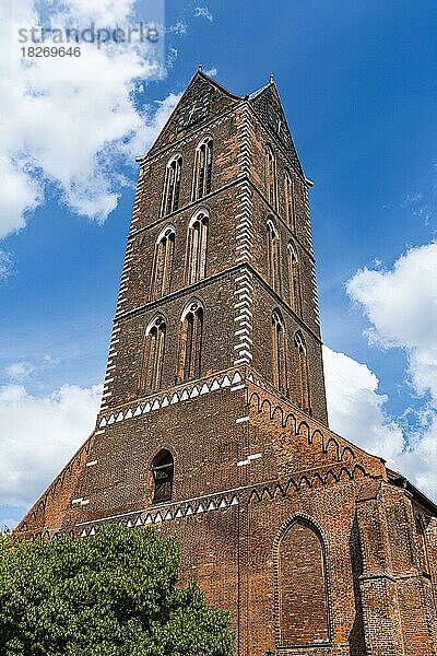 Turm von St. Marien  Unesco-Welterbe Hansestadt Wismar  Deutschland  Europa