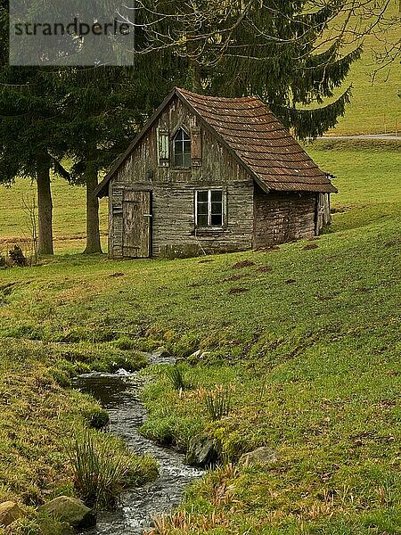 Wassermühle im oberen Kirnachtal  Schwarzwald-Baar-Kreis  Schwarzwald  Baden-Württemberg  Deutschland  Europa