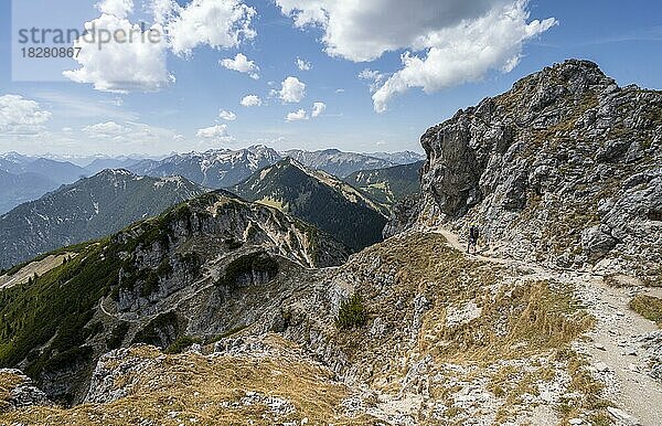 Wanderer  Wanderung zur Kramerspitz  Bayern  Deutschland  Europa