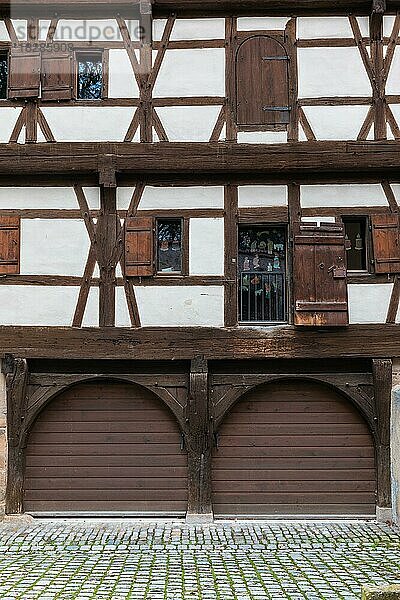 Fachwerkhaus  historische Altstadt  Dinkelsbühl  Mittelfranken  Bayern  Deutschland  Europa