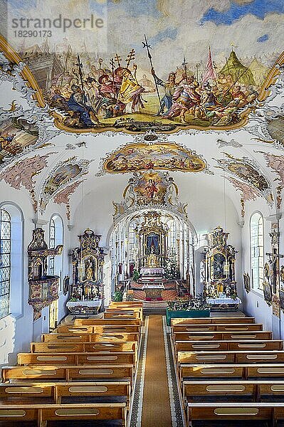 Kirche St. Peter und Paul  Bad Petersthal  Allgäu  Bayern  Deutschland  Europa