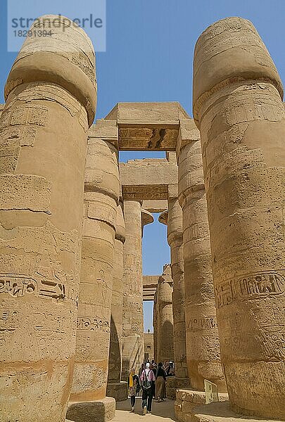 Säulen  grosse Hypostylhalle  Tempel des Amun-Re  Karnak-Tempel  Karnak  Ägypten  Afrika