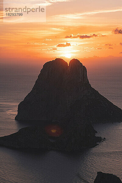 Spain  Balearic Islands  Es Vedra island at sunset