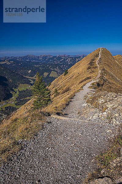 Fußweg am Fellhorn unter blauem Himmel