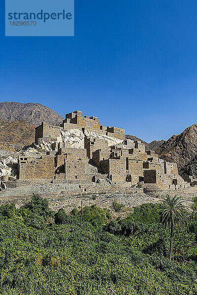 Saudi-Arabien  Al Makhwah  Zee Ain  altes Dorf auf dem Gipfel des Weißen Berges