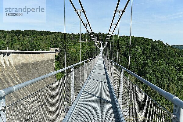 Titan RT  Fußgänger-Hängebrücke  Seilbrücke im Harz neben der Rappbodetalsperre  Sachsen-Anhalt  Deutschland  Europa