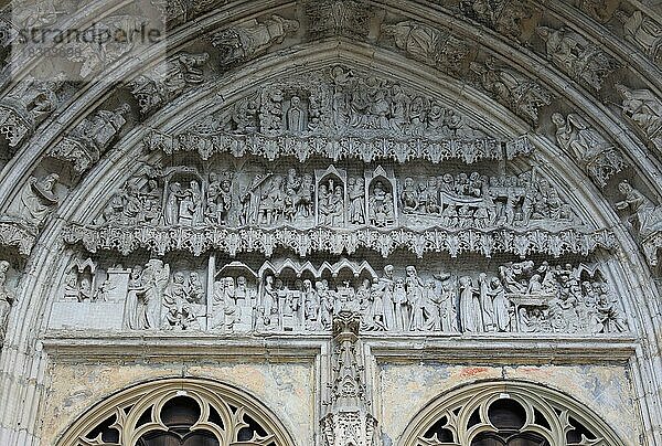 Das Südportal von ca. 1360  Augsburger Dom  Augsburg  Schwaben  Bayern  Deutschland  Europa