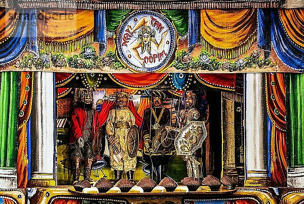 Puppentheater-Vorstellung  Museo internazionale delle marionette Antonio Pasqualino  Unesco Meisterwerk des mündlichen und immateriellen Erbes der Menschheit  Palermo  Sizillien  Palermo  Sizilien  Italien  Europa