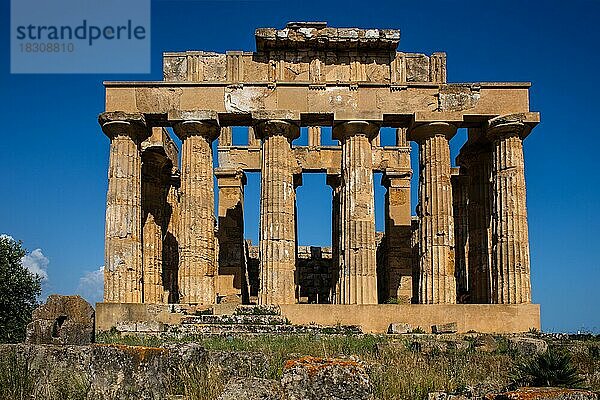 Tempel E  der Hera zugeschrieben  450 v. Chr.  Antike griechische Siedlung Selinunt  Sizillien  Selinunt  Sizilien  Italien  Europa