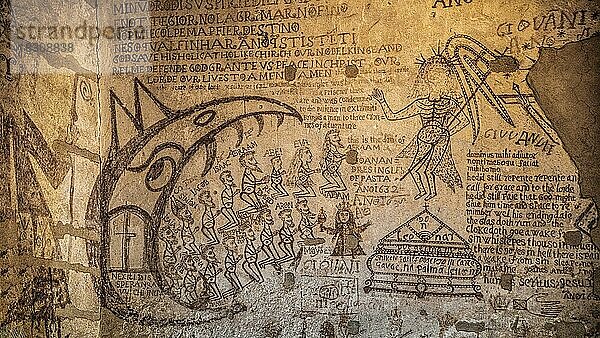Zellen mit Graffiti der Gefangenen  Chiaramonte Steri Palast  im 17. Jhd. Tagungsort des Gerichts der Heiligen Inquisition  Palermo  Sizillien  Palermo  Sizilien  Italien  Europa