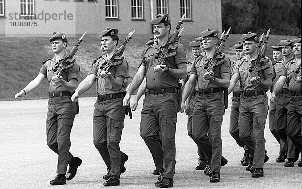 Paradeuebung der britischen Rheinarmee mit dem schottischen Regiment  hier am 19.6.1991 in Werl  DEU  Deutschland  Europa
