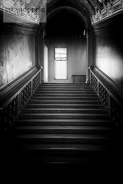 Schwarz-Weiss  Treppe im Dogenpalast  Venedig  Italien  Europa