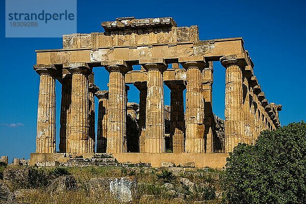 Tempel E  der Hera zugeschrieben  450 v. Chr.  Antike griechische Siedlung Selinunt  Sizillien  Selinunt  Sizilien  Italien  Europa