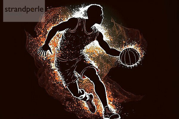 Logo Basketballspieler. Ai generierte Kunst