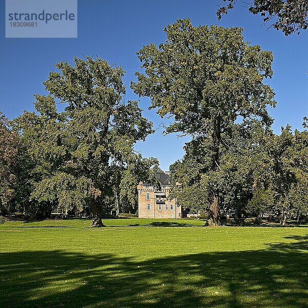 Schloss Loersfeld am Naturschutzgebiet Loersfelder Busch  Kerpen  Nordrhein-Westfalen  Deutschland  Europa