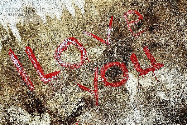 Graffiti Schriftzug I love you
