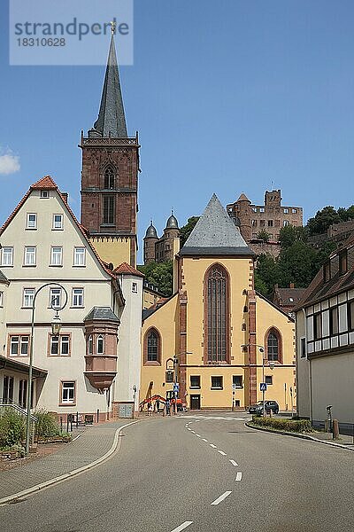 Spätgotische Stiftskirche und Burg in Wertheim  Baden-Württemberg  Deutschland  Europa