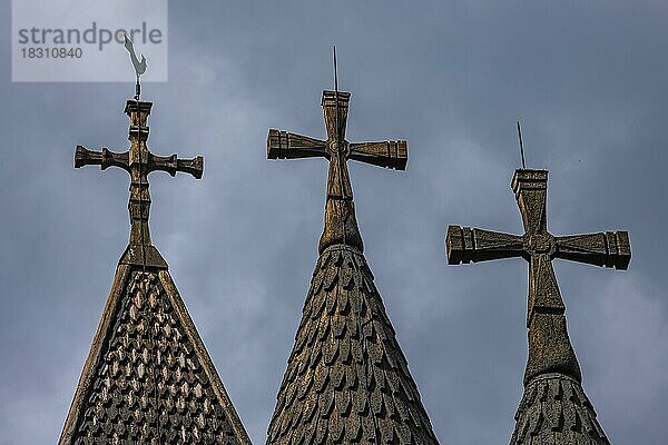 Größte Stabkirche  Stavkirkja Heddal  Norwegen  Europa