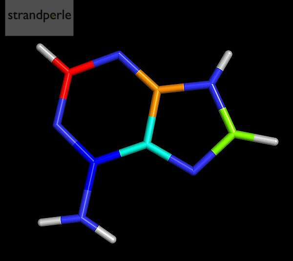 Adenin ist ein Purin mit einer Vielzahl von Funktionen in der Biochemie  darunter die Zellatmung in Form des energiereichen Adenosintriphosphats (ATP) und der Cofaktoren Nicotinamidadenindinukleotid (NAD) und Flavinadenindinukleotid (FAD) sowie die Proteinsynthese als chemischer Bestandteil von DNA und RNA (1)