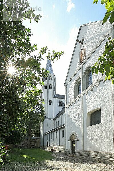 Romanische Neuwerkkirche im Gegenlicht  Goslar  Harz  Niedersachsen  Deutschland  Europa