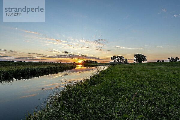 Sonnenaufgang im Naturpark Westhavelland  Rübehorst  Brandenburg  Deutschland  Europa