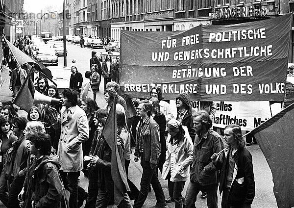 Die traditionelle Mai-Demonstration des Deutschen Gewerkschaftsbundes (DGB) am 1. 5. 1973 in Dortmund  Deutschland  Europa