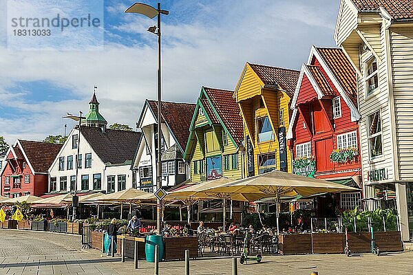 Brygge am Hafen in Stavanger  Norwegen  Europa