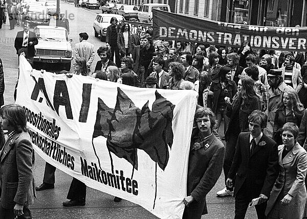 Die traditionelle Mai-Demonstration des Deutschen Gewerkschaftsbundes (DGB) am 1. 5. 1973 in Dortmund  Deutschland  Europa