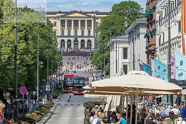 Hauptstraße Kongsgata in Oslo  Norwegen  Europa