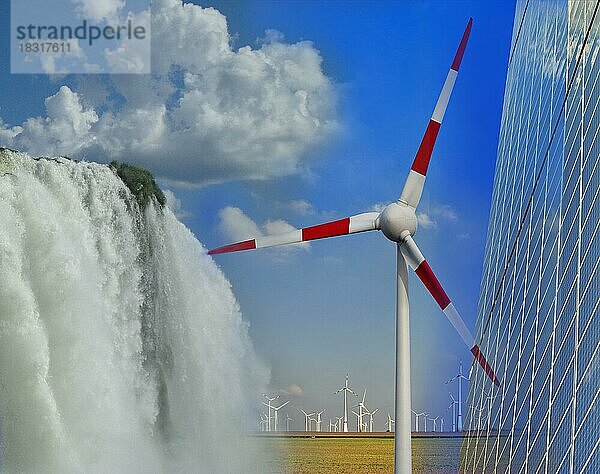 Symbolbild  erneuerbare Energie  grüne Energie  Wasserkraft  Windkraft  Solarenergie  Solarstrom  Photovoltaik  Klimawandel  Klimaschutz  CO2-Ausstoß  Ökologie  Treibhausgase  Deutschland  Europa