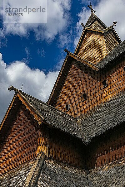 Größte Stabkirche  Stavkirkja Heddal  Norwegen  Europa