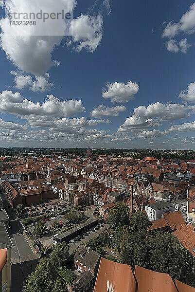 Blick vom ehemaligen Wasserturm auf die Altstadt  Lüneburg  Niedersachsen  Deutschland  Europa