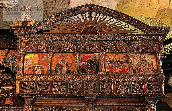 Ort Kiti  byzantinische Kirche  Panagia Angelokistos  Teil des Altars  innen  Zypern  Europa