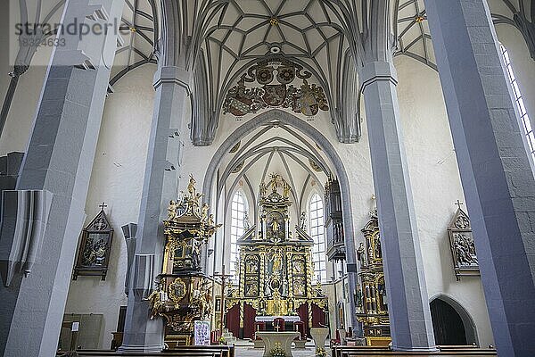Innenansicht Kirche St.Jakobus  Prachatice  Jiho?eský kraj  Tschechien  Europa