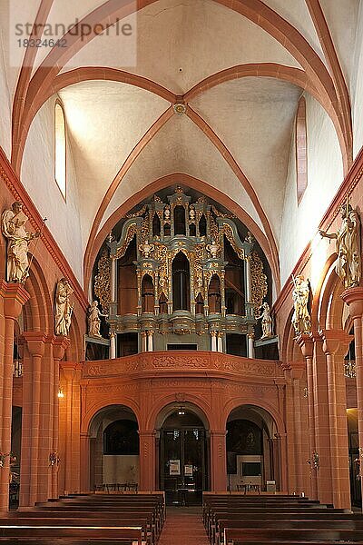 Innenansicht der Klosterkirche  Ilbenstadt  Niddatal  Wetterau  Hessen  Deutschland  Europa