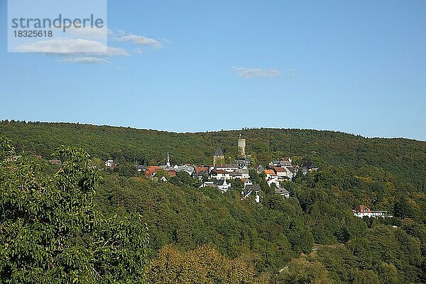 Stadtbild von Weilrod  Burg  Ruine  Landschaft  Wald  Weilrod  Taunus  Hessen  Deutschland  Europa