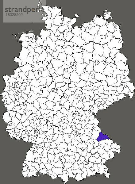 Landkreis Cham  in Bayern  Lage des Landkreis innerhalb von Deutschland