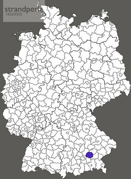 Landkreis Erding  in Bayern  Lage des Landkreis innerhalb von Deutschland