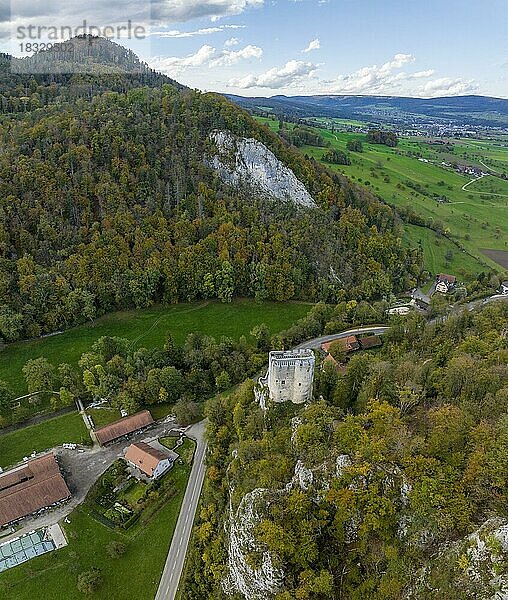 Burgruine Neu Thierstein  Luftaufnahme  Büsserach  Solothurn  Schweiz  Europa