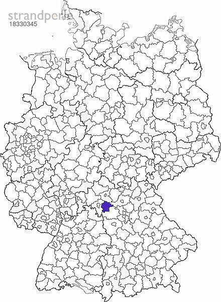 Landkreis Kitzingen  in Bayern  Lage des Landkreis innerhalb von Deutschland