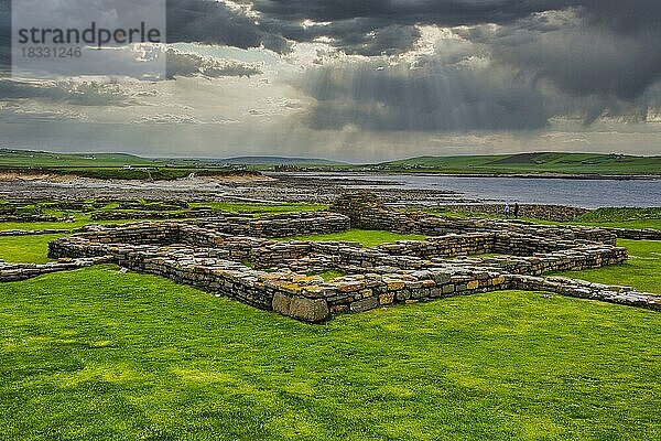 Piktische Festung am Brough of Birsay  Orkney-Inseln  Großbritannien  Europa