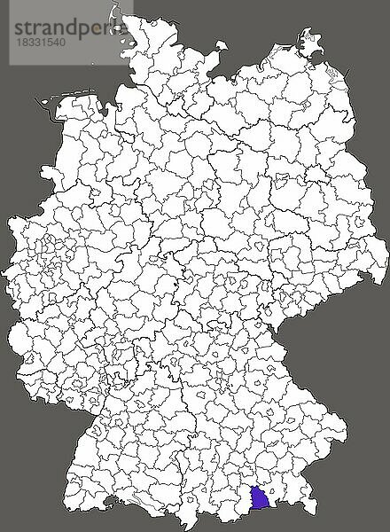 Landkreis Miesbach  in Bayern  Lage des Landkreis innerhalb von Deutschland