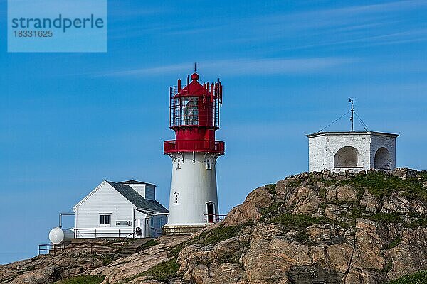 Morgenlicht auf dem Lindesnes Lighthouse  Norwegen  Europa