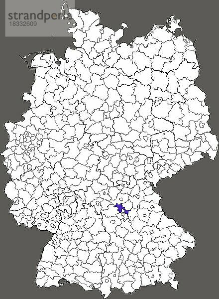 Landkreis Erlangen-Höchstadt  in Bayern  Lage des Landkreis innerhalb von Deutschland